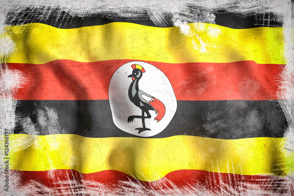 Fototapeta premium Uganda flag waving