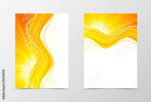 Front and back technologic wave flyer template design