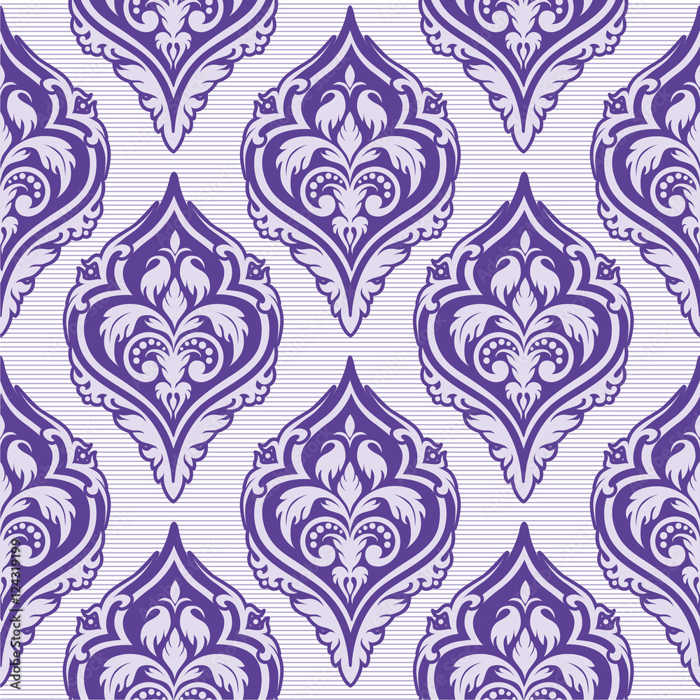 Fototapeta premium Wallpaper in the style of Baroque. Endless background. Damask pattern Floral ornament.