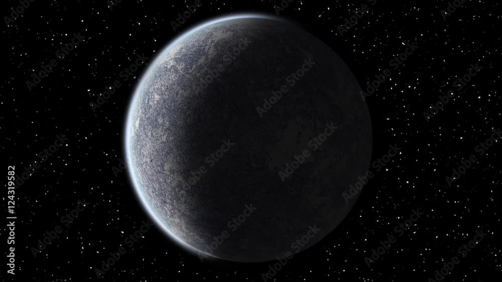 Alien 3d planet unknown star fly in out of space outer