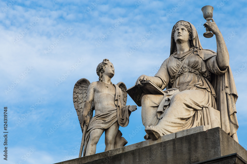 Turin, Italy - January 2016: Faith Statue