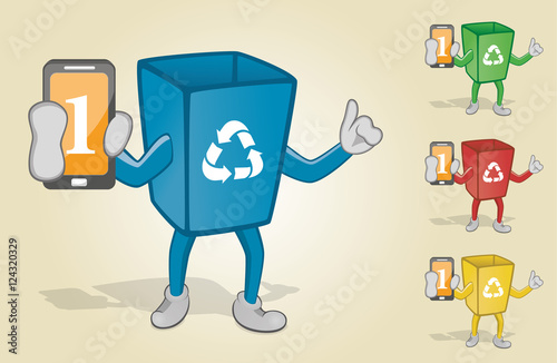 Recycle Bin Holding Mobile Phone