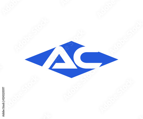 Simple Vector Modern Initial Letters Logo Croped in Diamond shape ac