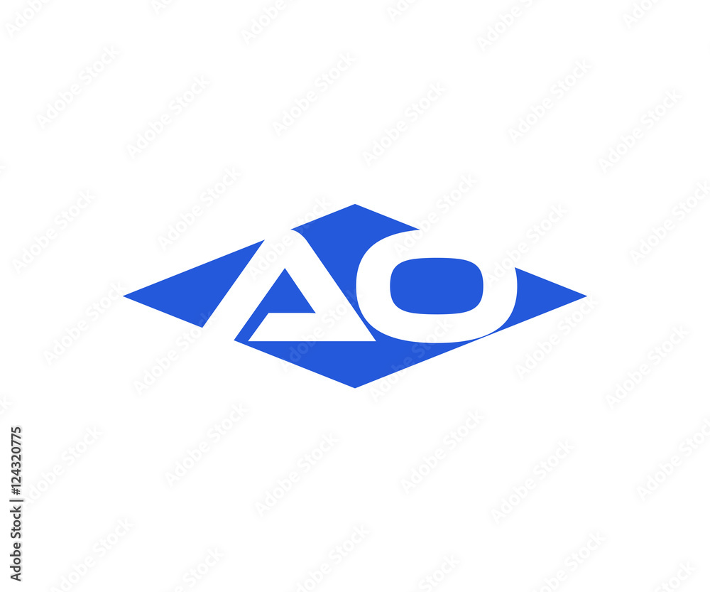 Simple Vector Modern Initial Letters Logo Croped in Diamond shape ao