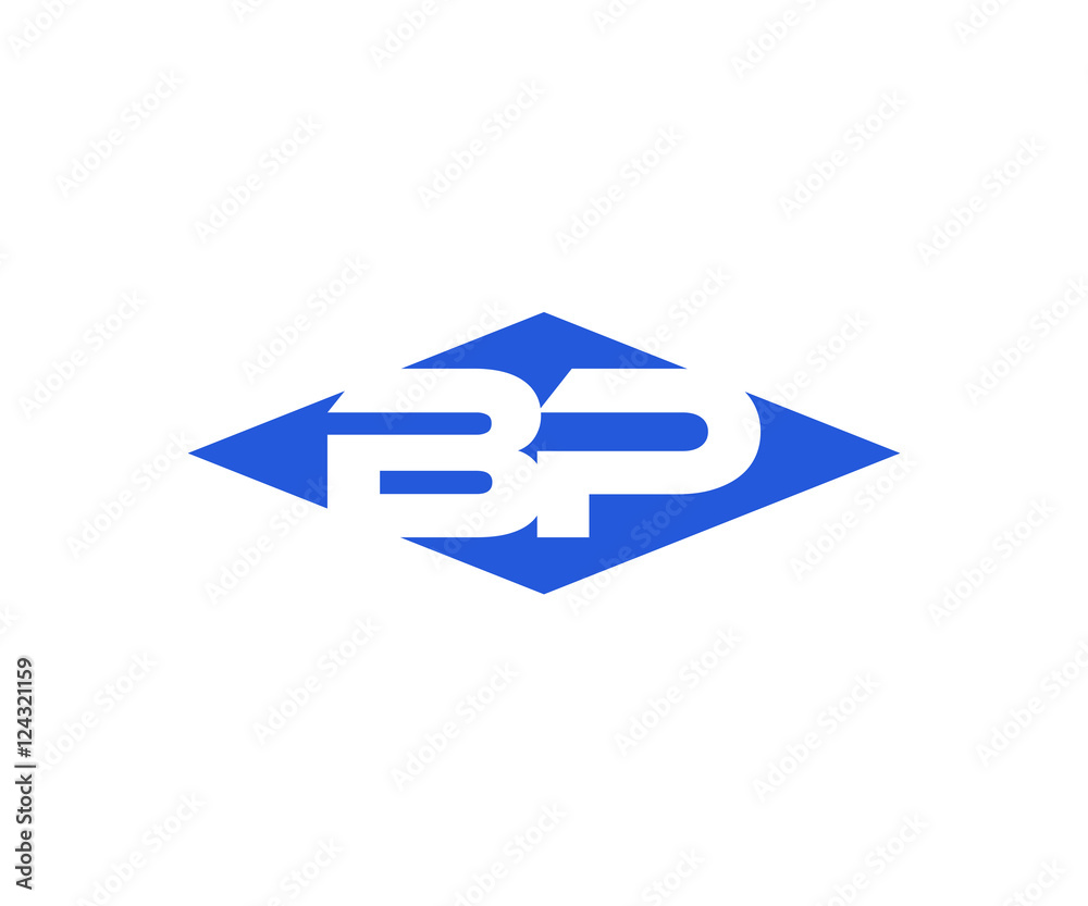 Simple Vector Modern Initial Letters Logo Croped in Diamond shape bp Simple Vector Modern Initial Letters Logo Croped in Diamond shape bp