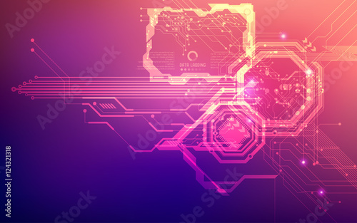 futuristic backdrop; abstract circuit background; blue pink digital technology
