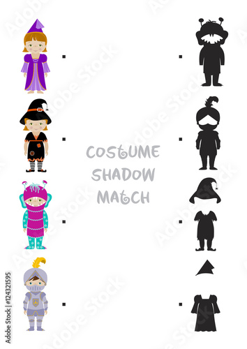 Halloween shadow matching game for kids