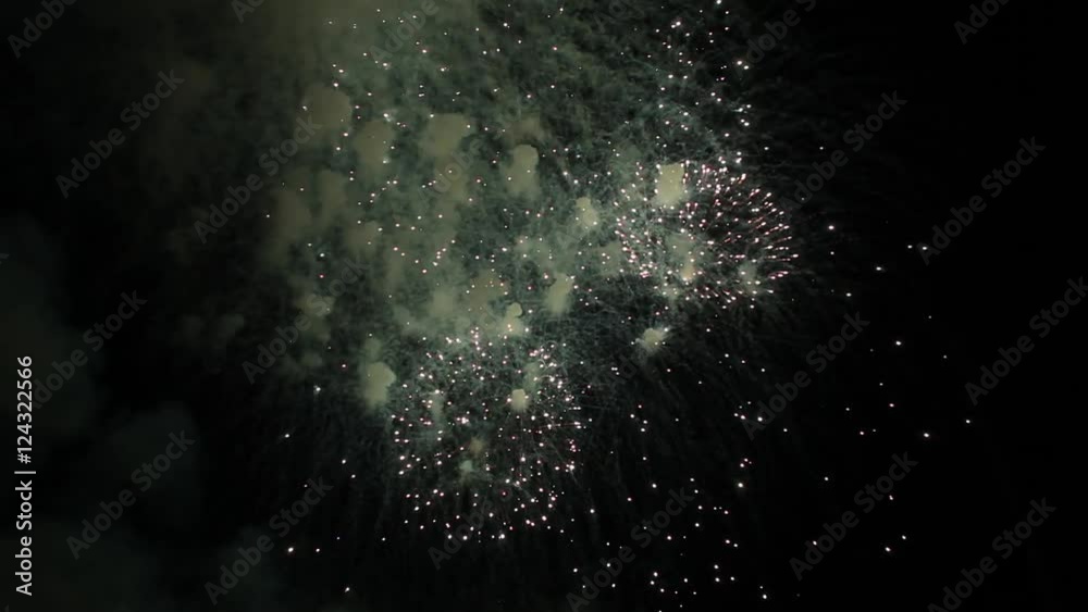 Fireworks display big finale USA 4th of July New Year Celebration moving particles background and glitter USA Fireworks display big finale USA 4th of July New Year Celebration moving particles background and glitter USA