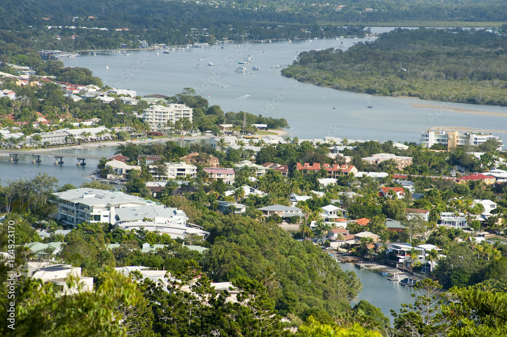 Town on the banks of the Noosa River