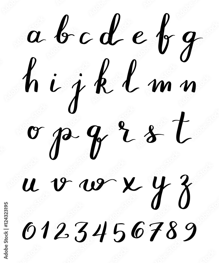Hand drawn vector alphabet, font, isolated letters on white background.  Modern handlettering calligraphy. Stock Vector | Adobe Stock