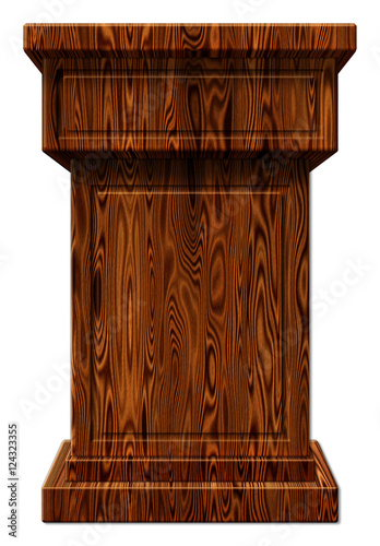 Wooden Podium 3D Illustration