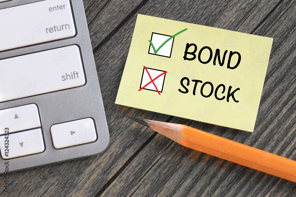 choosing bond instead of stock, investment concept choosing bond instead of stock, investment concept