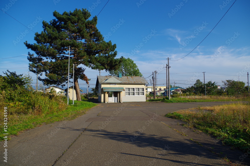 無人駅と閑散とした道