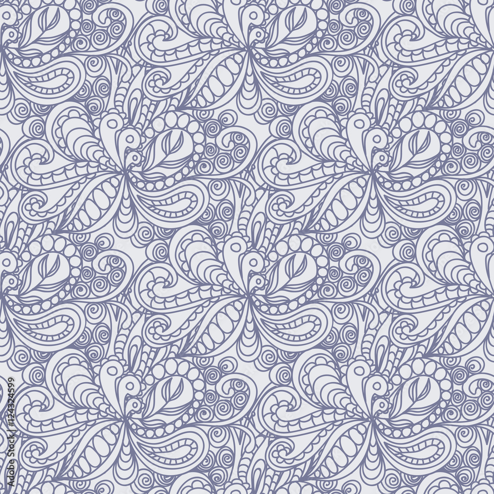 Fancy abstract hand drawn doodle repeating seamless pattern. Fancy abstract hand drawn doodle repeating seamless pattern.