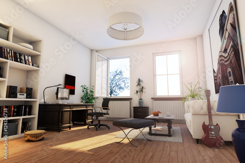 Loft, Apartment, Wohnung 3D-Simulation © F. Krawen