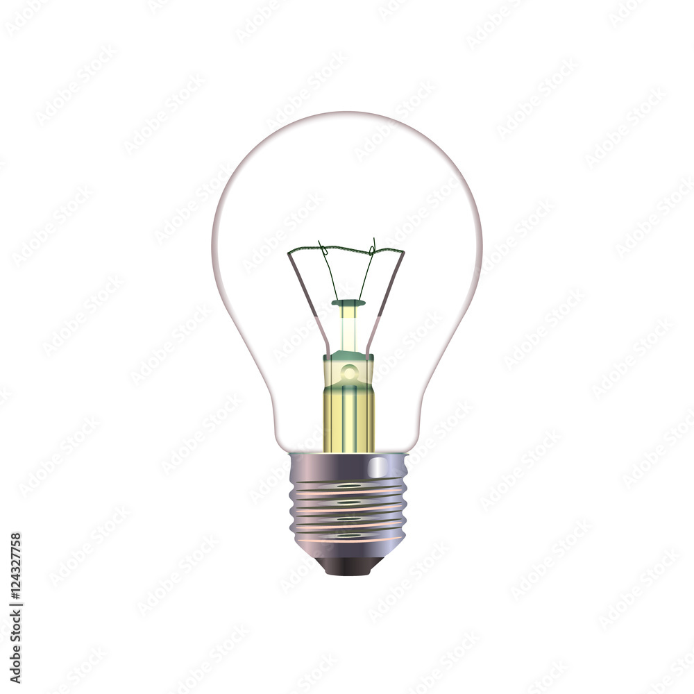 Light Bulb Isolated on White Background. Vector Light Bulb Isolated on White Background. Vector
