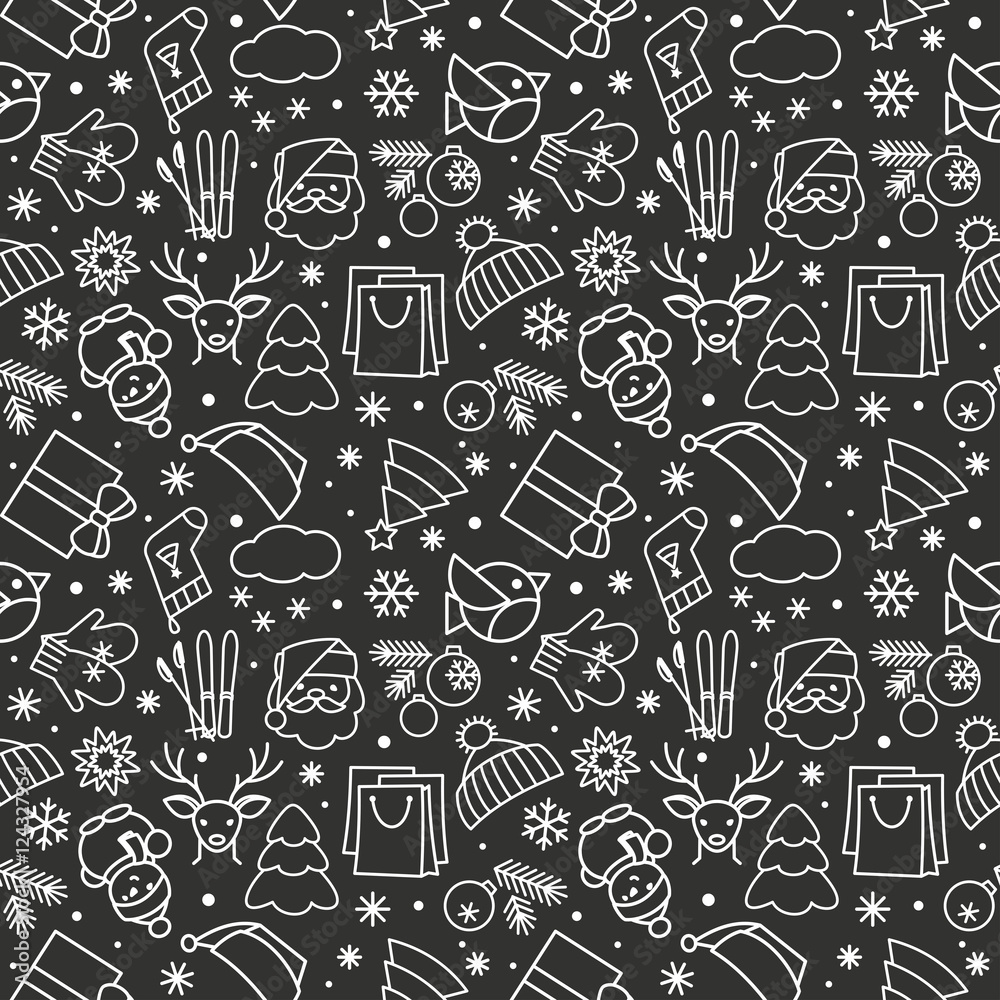 Seamless texture - New Year, Christmas, winter Seamless texture - New Year, Christmas, winter