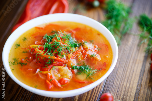 soup of sweet peppers and tomatoes