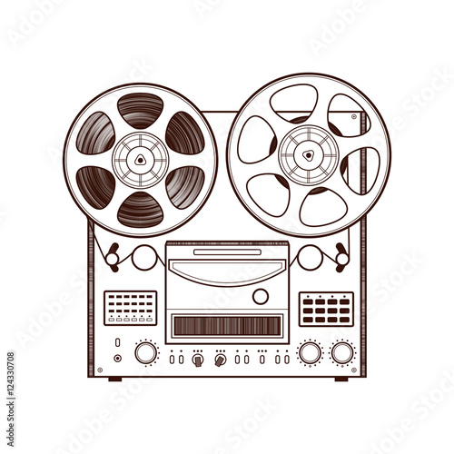 Old reel tape recorder