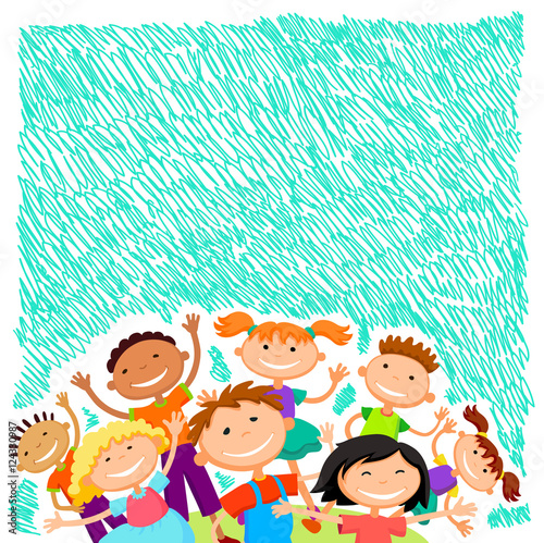 vector background blank with kids summer camp