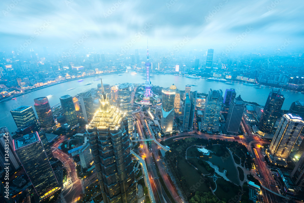 Fototapeta premium Shanghai city skyline, Shanghai China