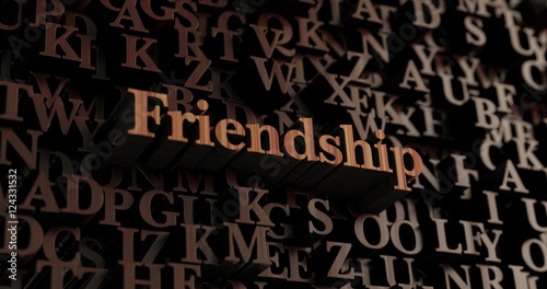 Friendship - Wooden 3D rendered letters/message. Can be used for an online banner ad or a print postcard.