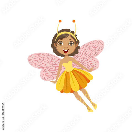 Cute Fairy With Insect Features Girly Cartoon Character