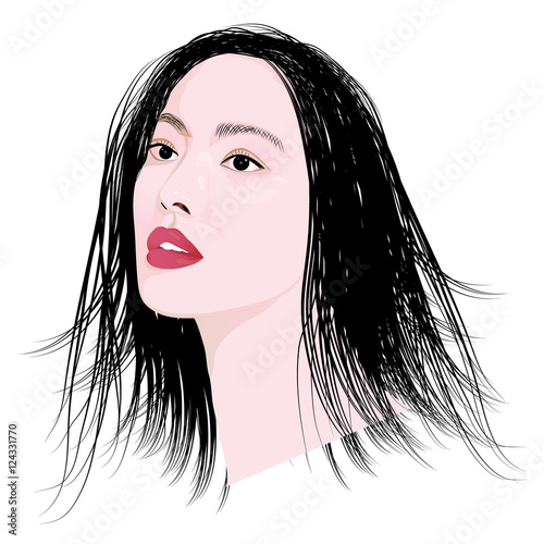 lady face vector design