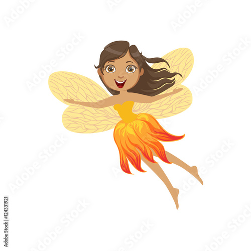 Cute Fire Fairy Girly Cartoon Character
