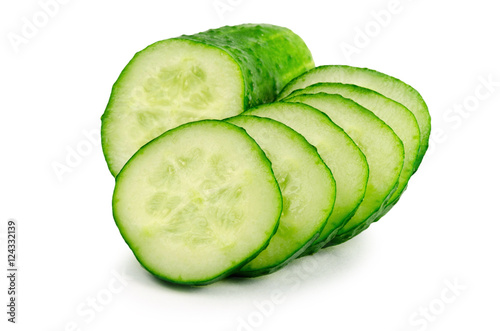 appetizing green cucumber isolated on a white background