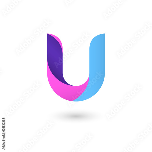 Logo U letter. Isolated on white background. Vector illustration, eps 10.

