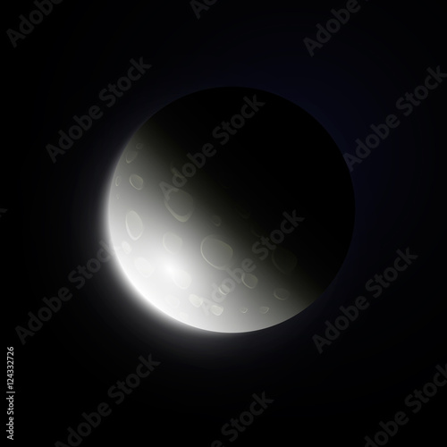 Moon - waning gibbous. Vector illustration
