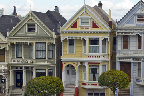 Canvas Print Alamo Square House Fronts