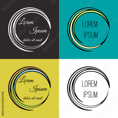 Abstract round frames with your text. Vector design.