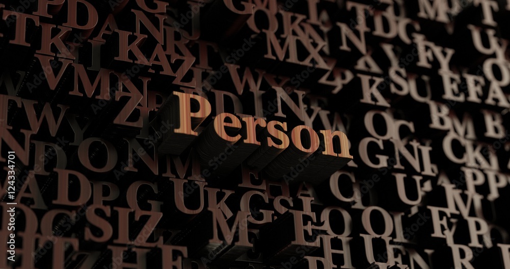 Person - Wooden 3D rendered letters/message.  Can be used for an online banner ad or a print postcard.