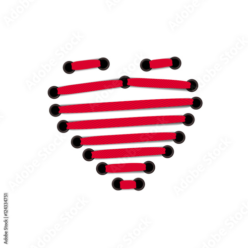 Abstract Red Lace Heart Valentine. Vector