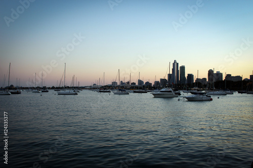 Boats on Michigan Lake, Chicago, Illinois, USA