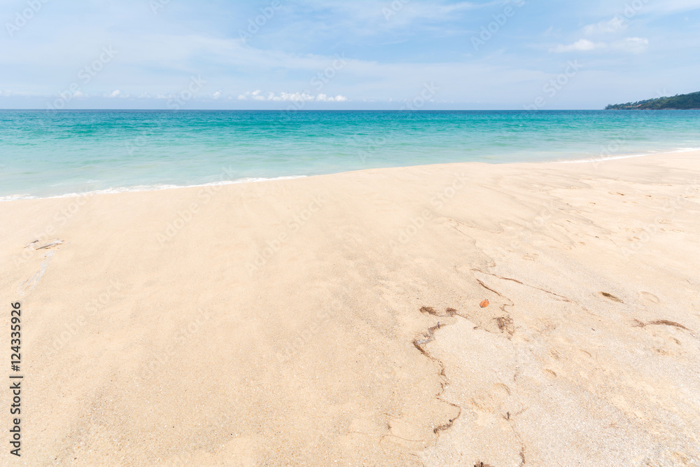 Beautiful sky sea and beach in summer