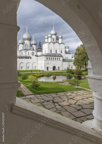 View of the Central courtyard of Rostov Kremlin.
