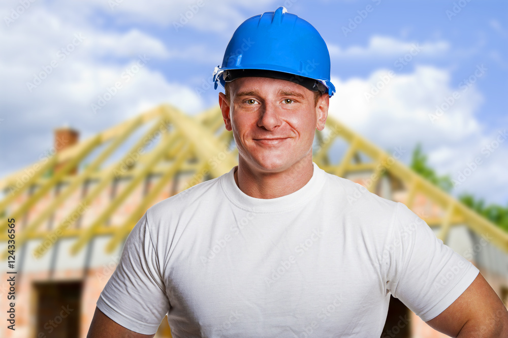 Worker with tools. Construction and house renovation concept.