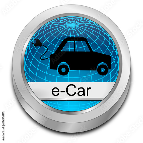 e-Car Button - 3D illustration