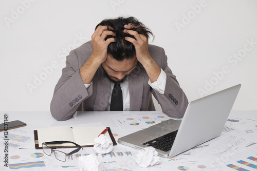 Fotografie Businessman having stress over laptop in the office