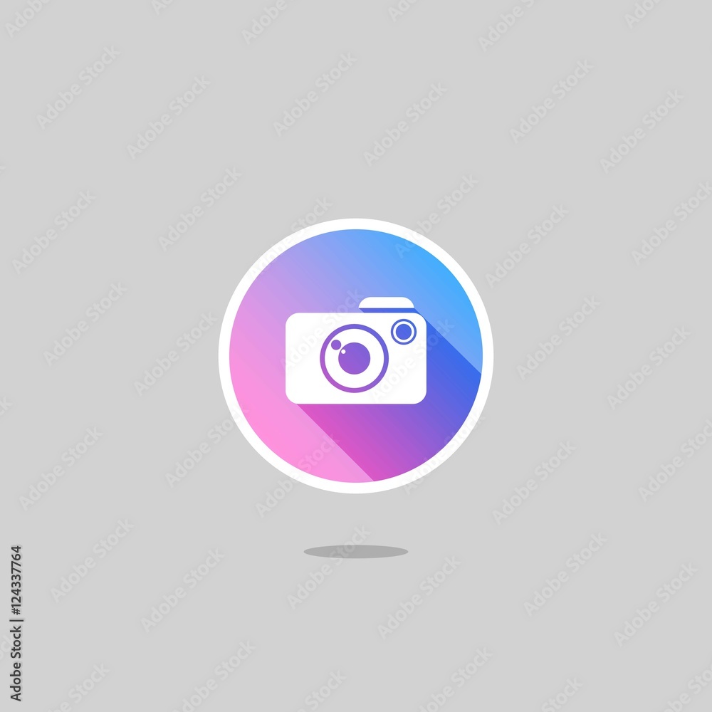 Modern Camera Logo or Icon with Long Shadow Modern Camera Logo or Icon with Long Shadow