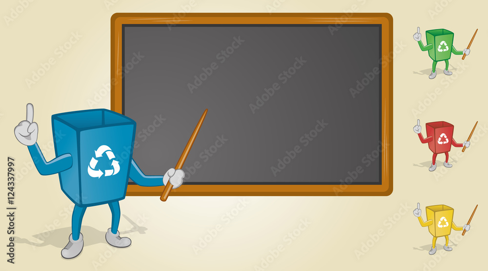 Vetor de Recycle Bin Teaching With Blackboard do Stock Adobe Stock