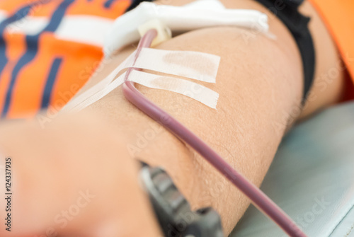 close up blood donation