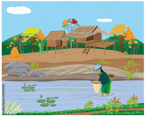 lifestyle of agriculturist vector design