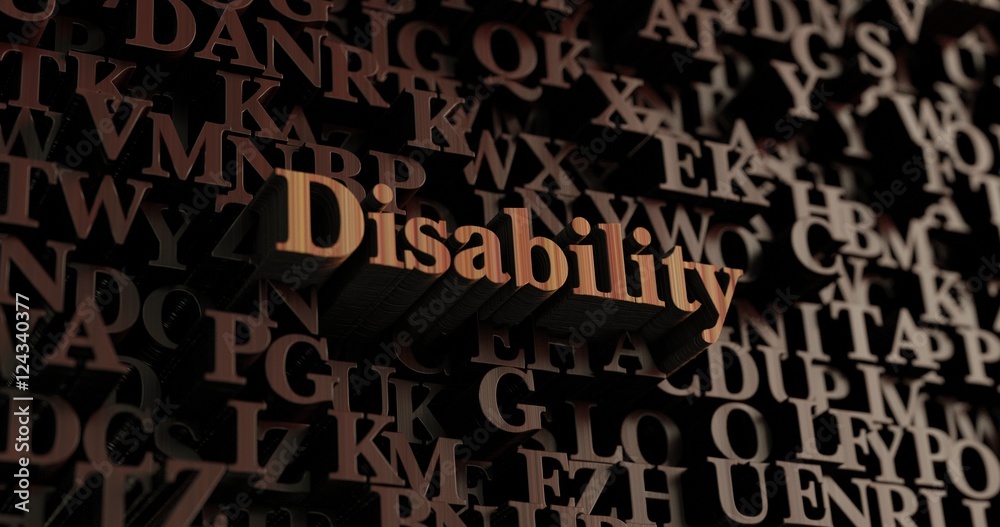 Disability - Wooden 3D rendered letters/message. Can be used for an online banner ad or a print postcard. Disability - Wooden 3D rendered letters/message. Can be used for an online banner ad or a print postcard.