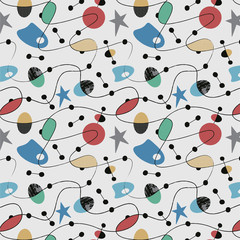 Keuken achterwand Jaren 50 patronen Jaren vijftig retro naadloos motief  © Wingnut Designs