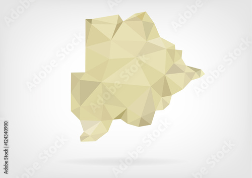Low Poly Map of Botswana