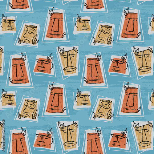 1950s Retro Mid-Century Seamless Pattern